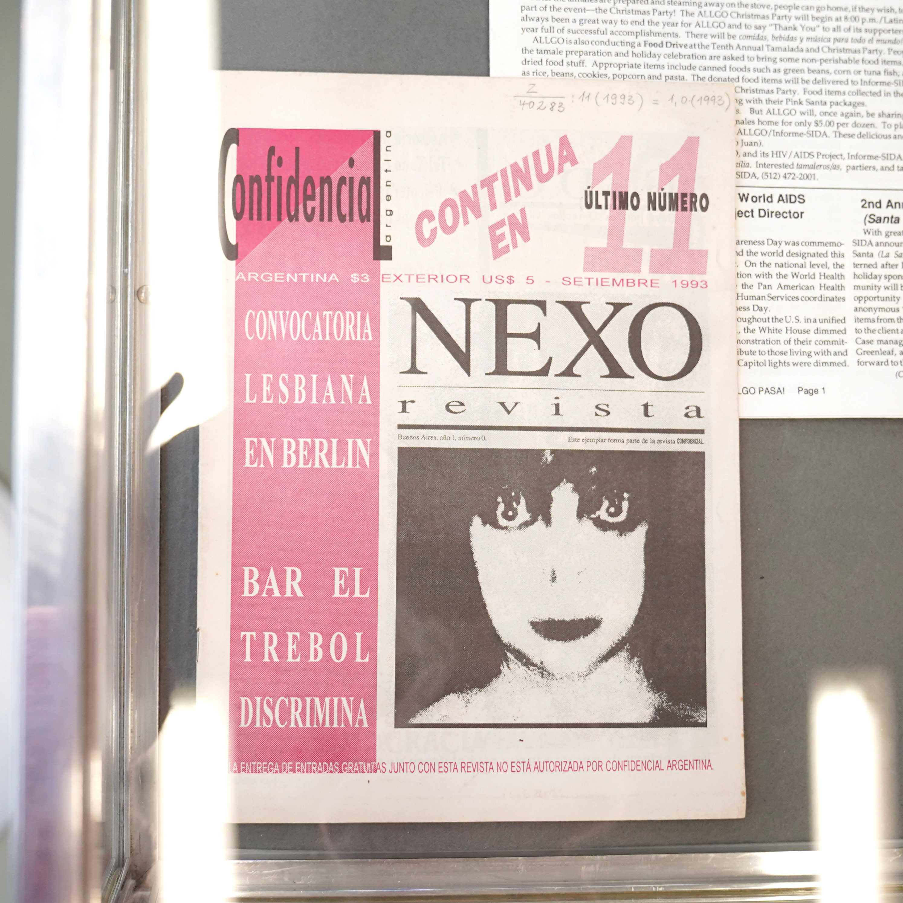 A view inside a display case filled with books (opens enlarged image)