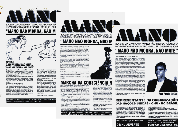 Titelseite einer Zeitschrift mit portugiesischem Text und Bildern von Schwarzen Personen