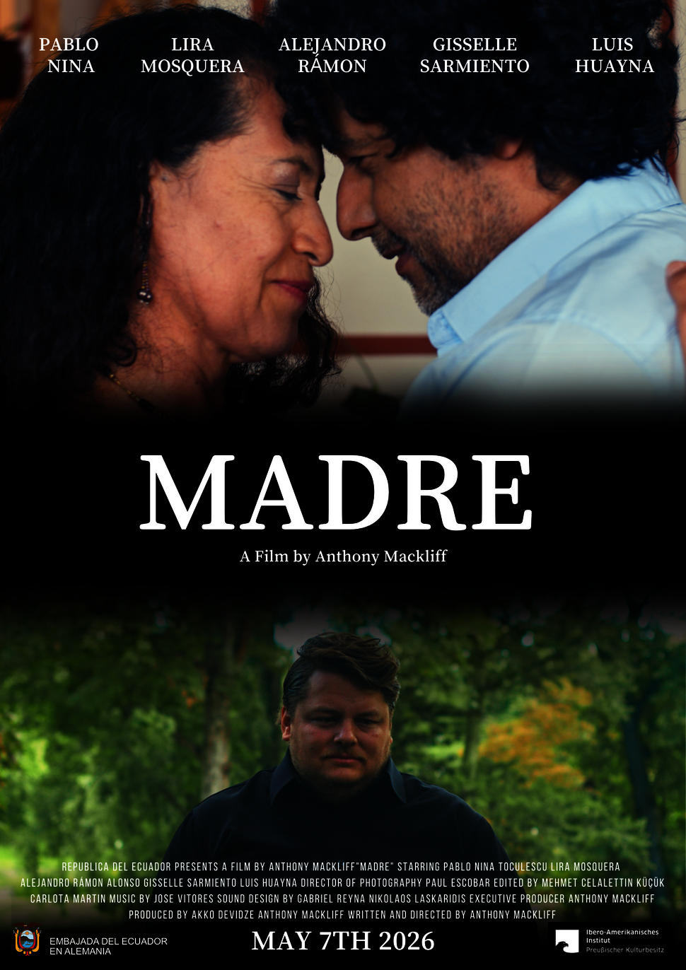 Movie poster featuring a dancing couple and a young man in a portrait (opens enlarged image)